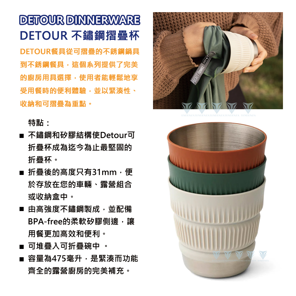 DETOUR餐具從可摺疊的不銹鋼鍋具
