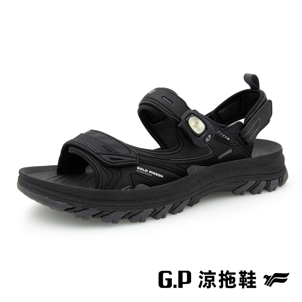 G.P 男款綠藻科技舒適磁扣兩用涼拖鞋G9584M-黑色(S