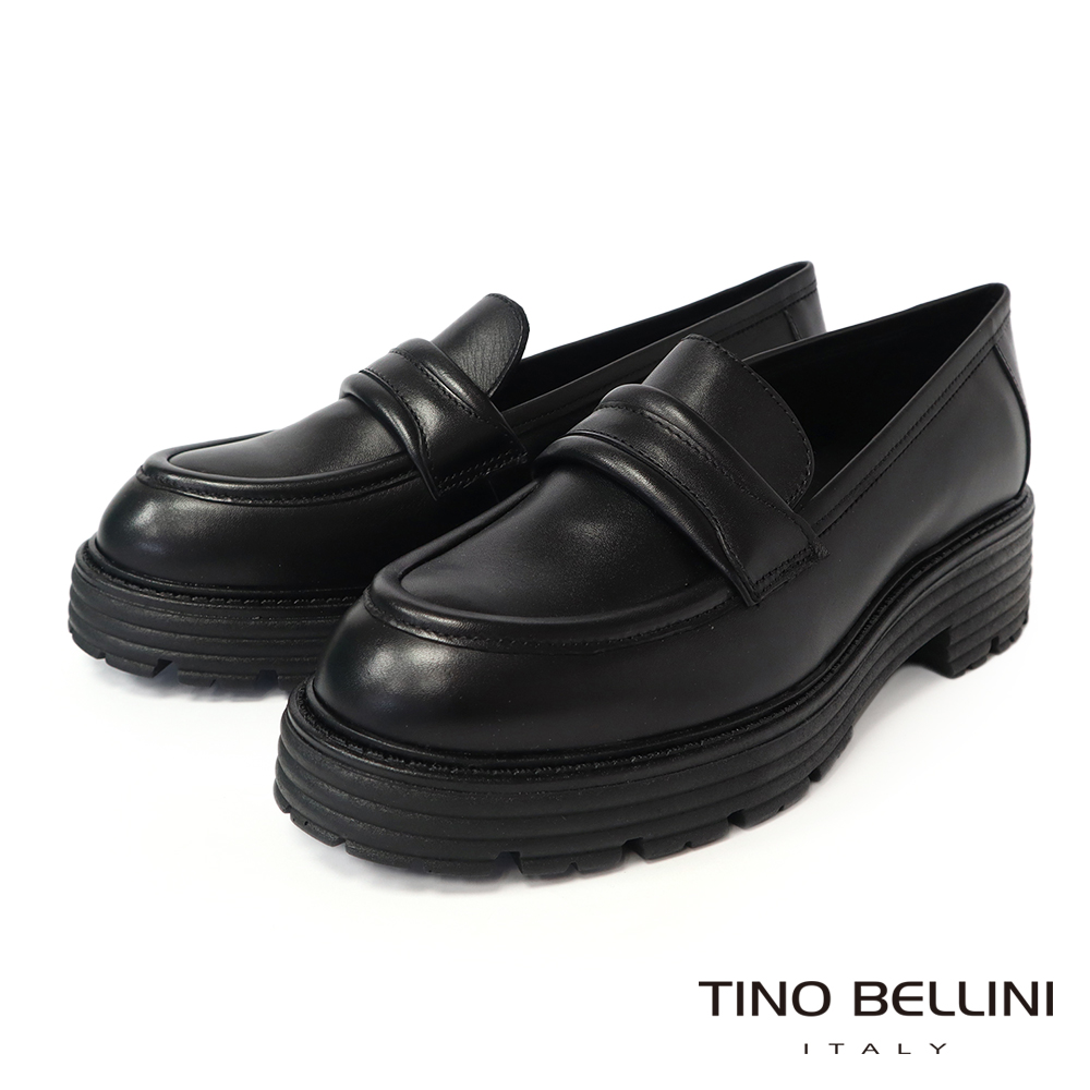 TINO BELLINI 貝里尼 歐洲進口全真皮厚底樂福鞋F