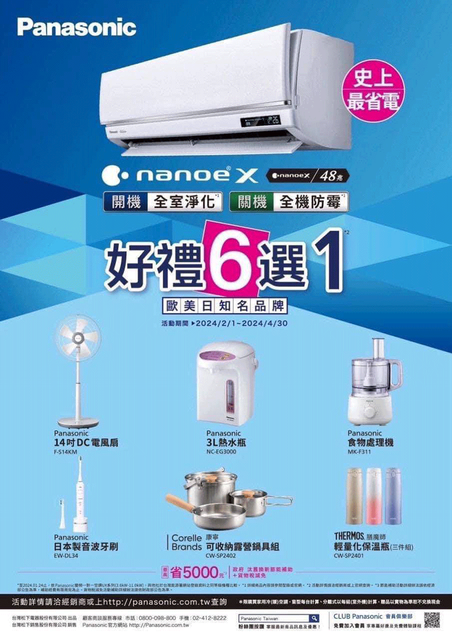 Panasonic 國際牌 2-3坪 R32 一級能效旗艦系