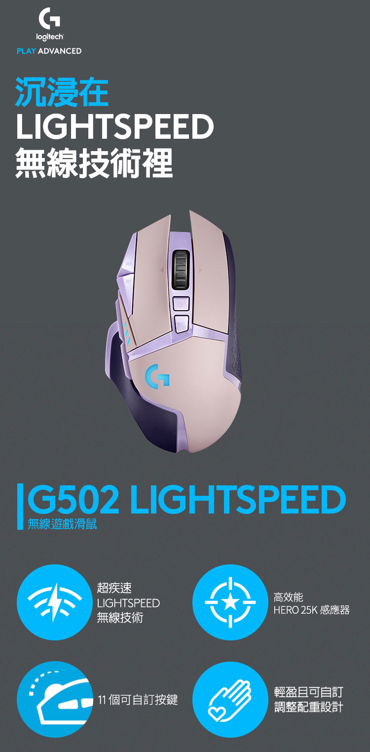 Logitech 羅技 G502 LIGHTSPEED 無線