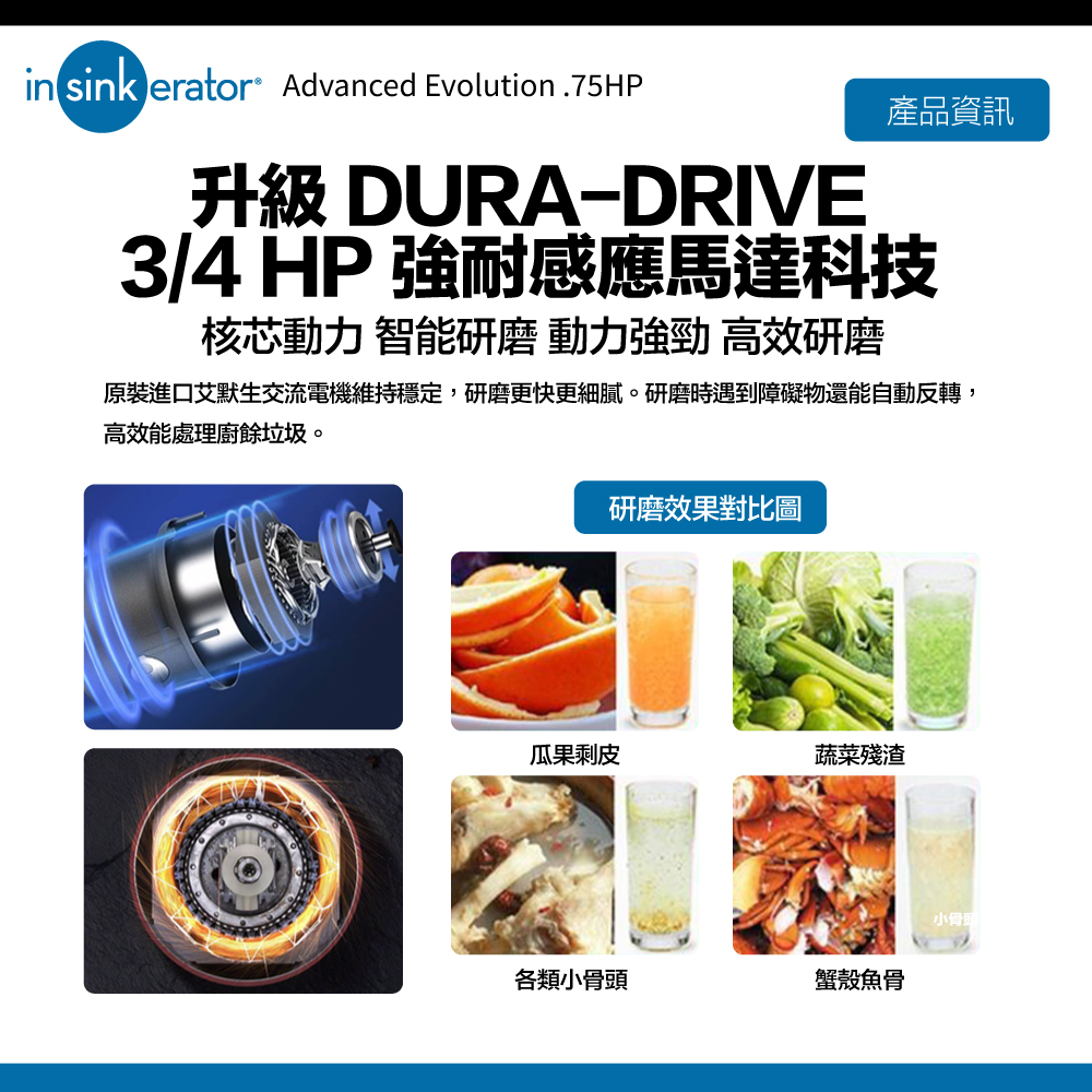 原裝進口艾默生交流電機維持穩定,研磨更快更細膩。研磨時遇到障礙物還能自動反轉,