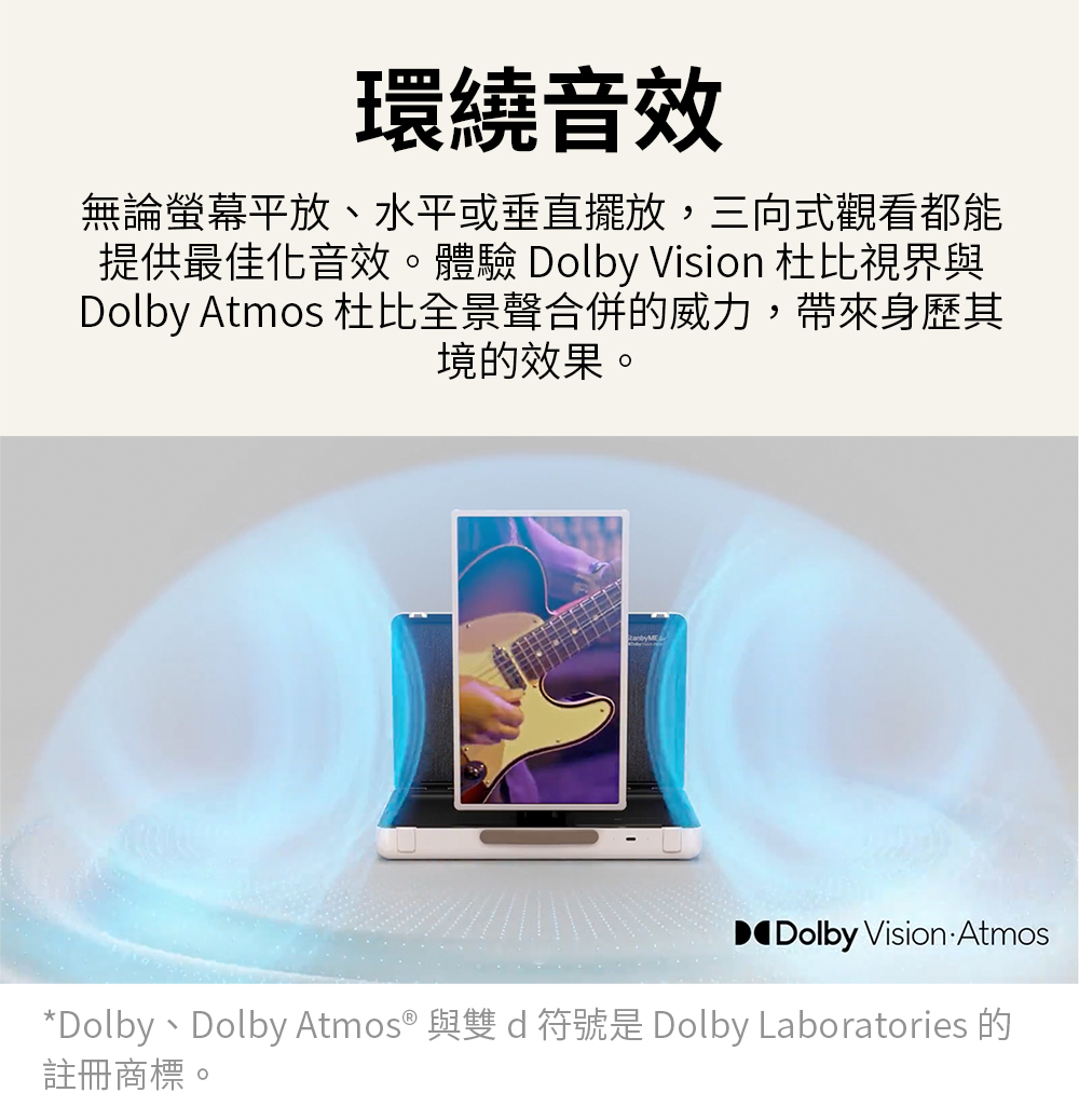 Dolby、Dolby Atmos 與雙d符號是 Dolby Laboratories 的
