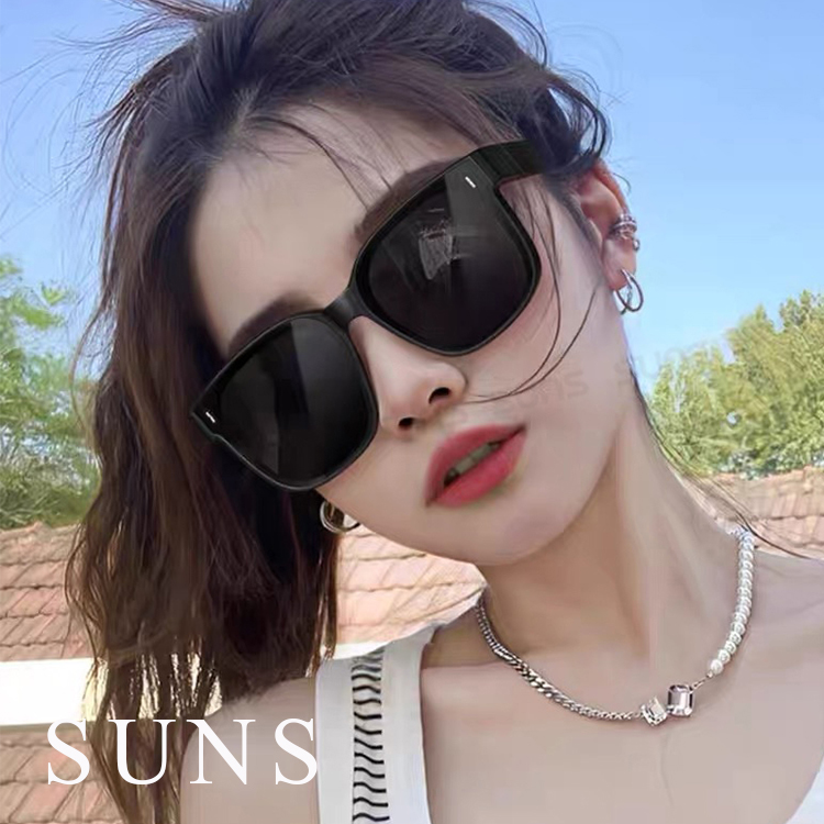 SUNS 時尚韓版ins大框偏光墨鏡/套鏡 霧黑框 透氣孔設