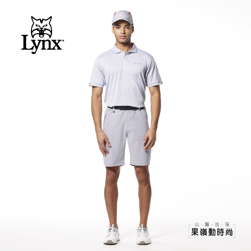 Lynx Golf 男款彈性舒適經典細格紋路後腰LOGO織帶