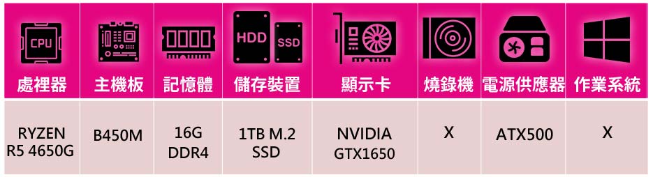 技嘉平台 R5六核GeForce GTX1650{洛奇}電競