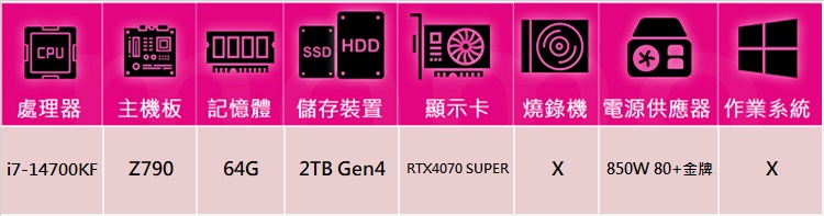 技嘉平台 i7廿核GeForce RTX 4070S{戰慄男