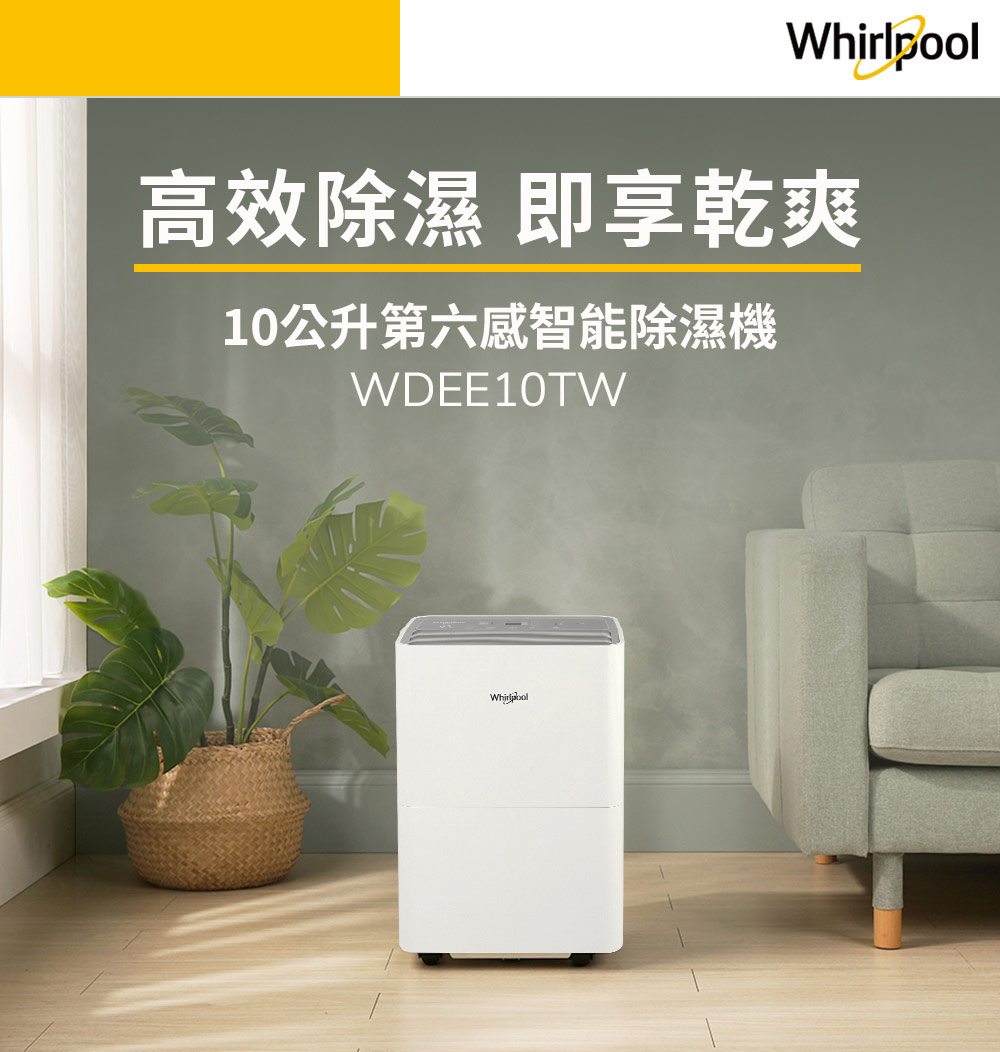 Whirlpool 惠而浦 ㄧ級能效10公升節能除濕機WDE