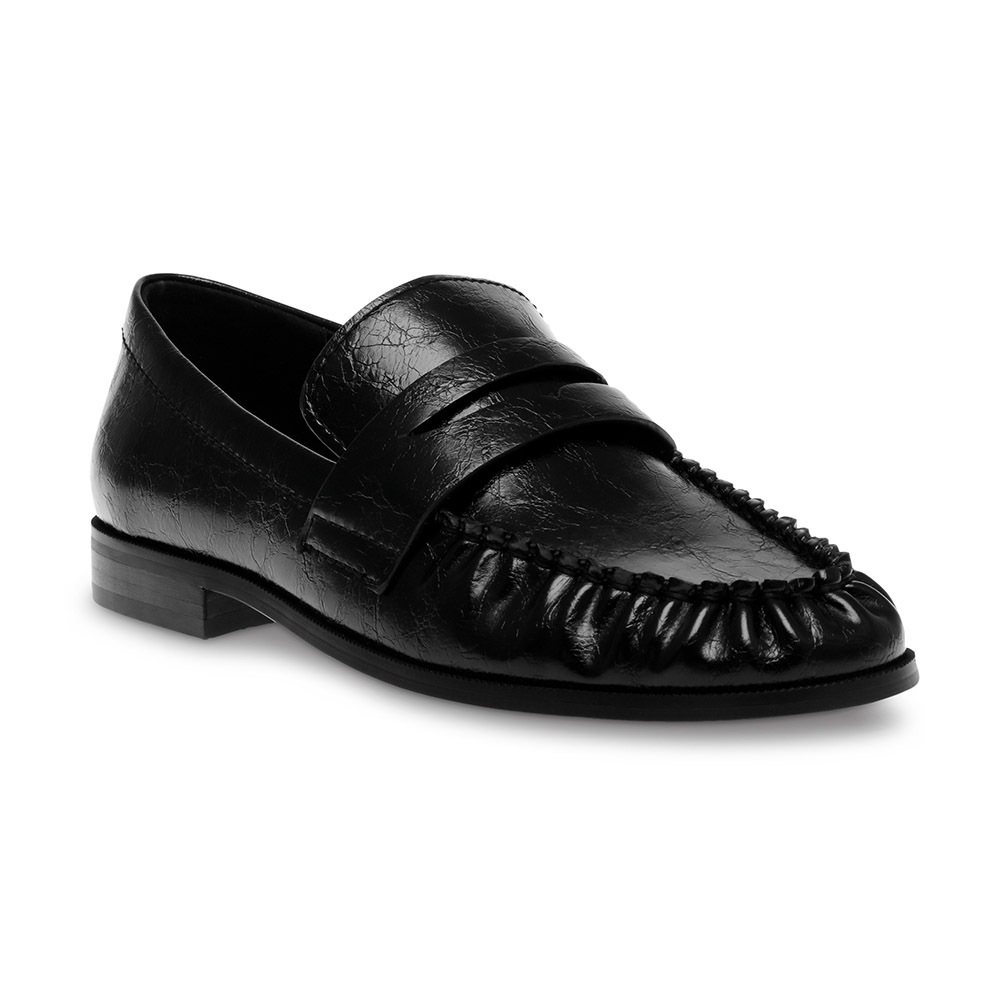 STEVE MADDEN GALA 抓皺低跟樂福鞋(黑色)評