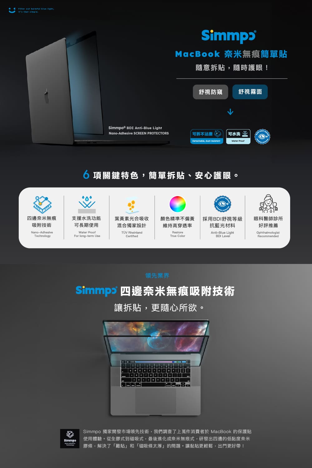 Simmpo 簡單貼 MacBook｜奈米無痕簡單貼 Mac