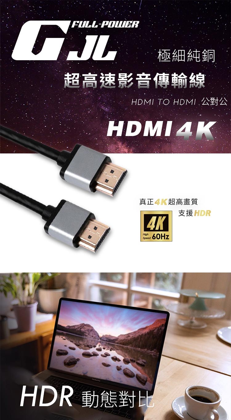 HDMI 4K 影音傳輸線-1米好評推薦