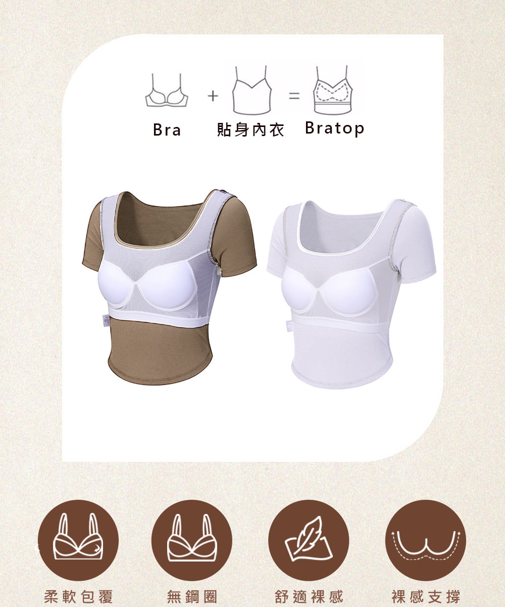 Bra 貼身內衣 Bratop 柔軟包覆 無鋼圈 舒適裸感 裸感支撐 