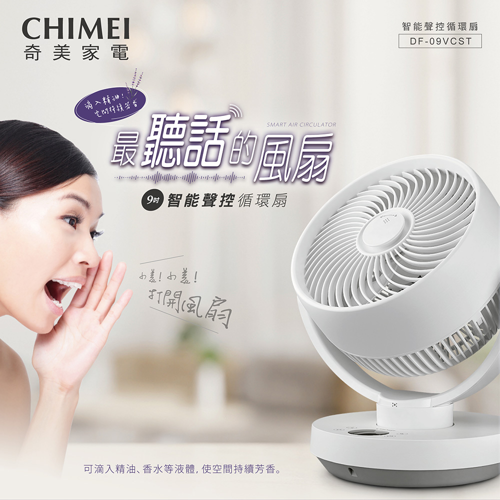 CHIMEI 奇美 9吋智能聲控3D擺頭循環扇(DF-09V