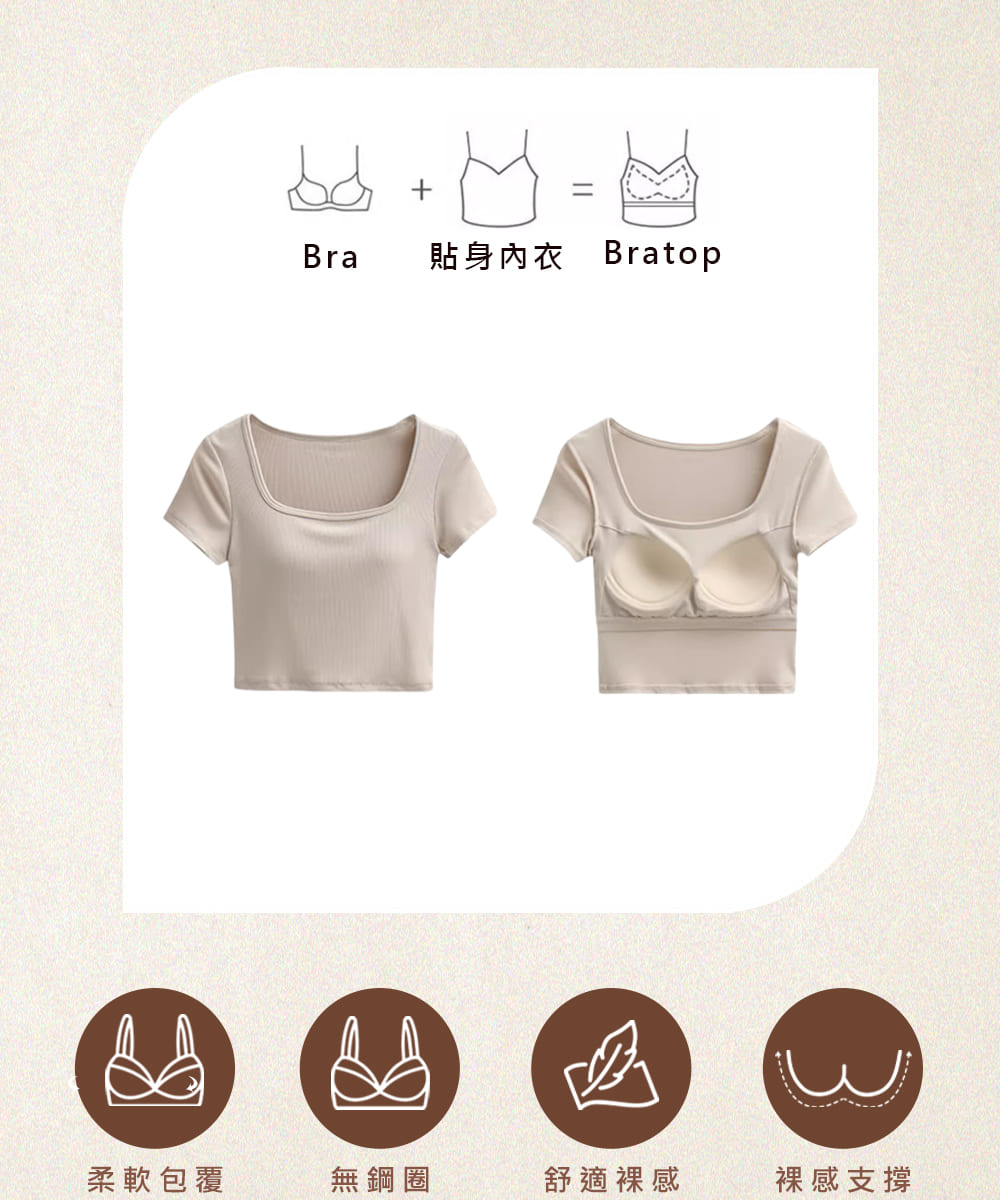 貼身內衣 Bratop 柔軟包覆 無鋼圈 舒適裸感 裸感支撐 