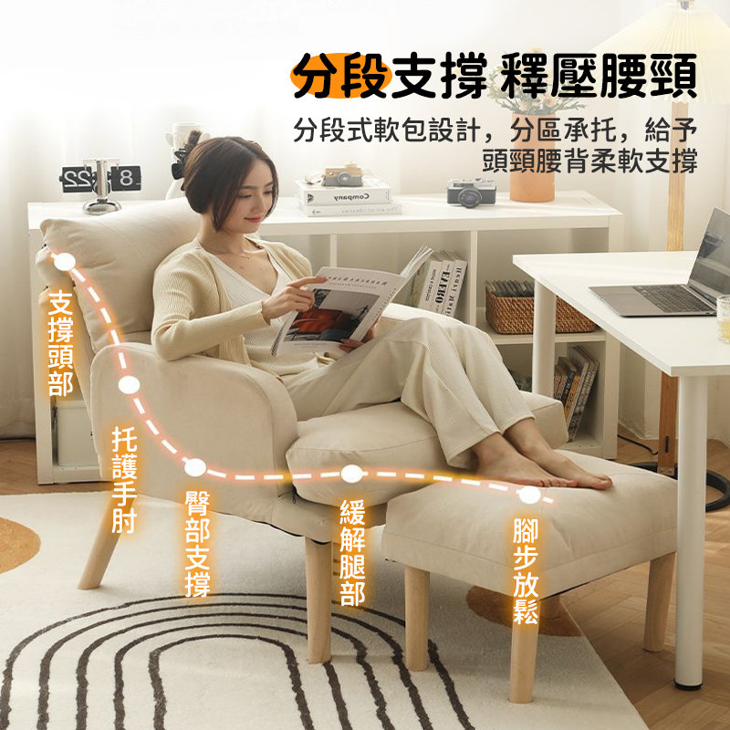 ZAIKU 宅造印象 多功能懶人沙發椅/舒適久坐靠背椅(電腦