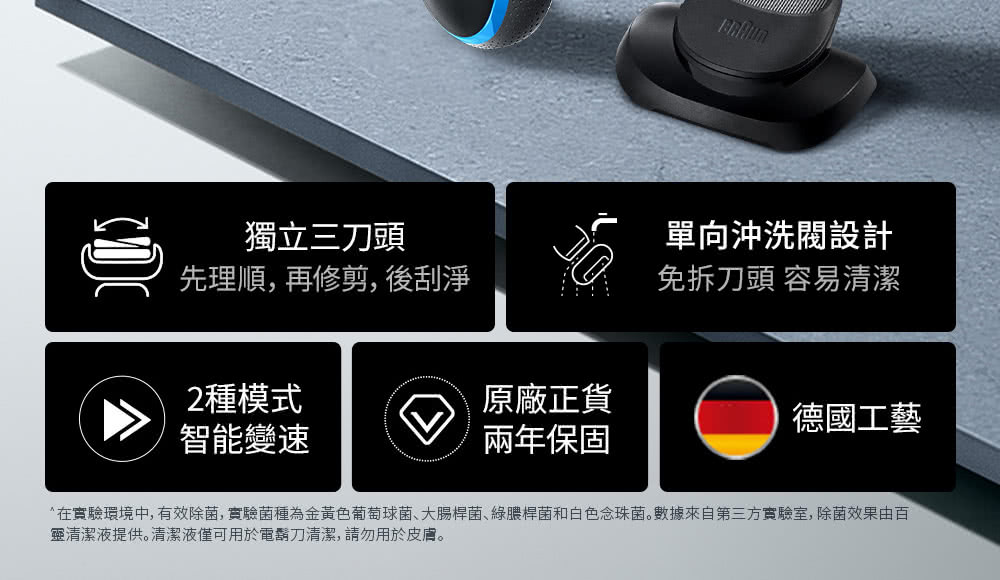 在實驗環境中,有效除菌, 實驗菌種為金黃色葡萄球菌、大腸桿菌、綠膿桿菌和白色念珠菌。數據來自第三方實驗室,除菌效果由百