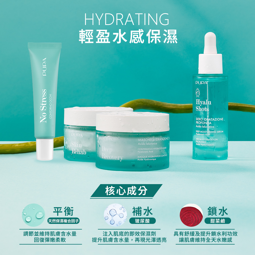 提升肌膚含水量,再現光澤透亮