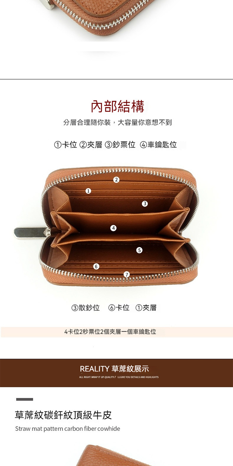 4卡位2秒票位2個夾層一個車鑰匙位