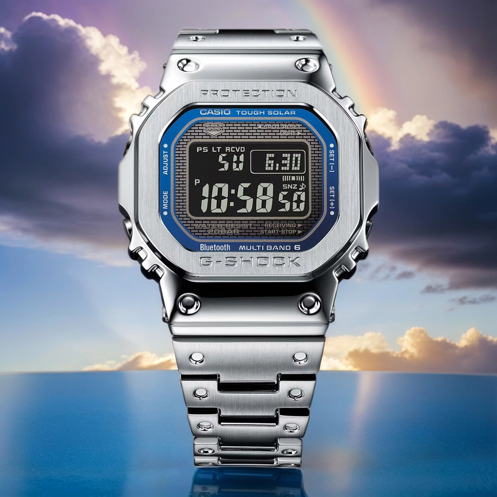 CASIO 卡西歐 G-SHOCK 全金屬太陽能藍芽手錶(G