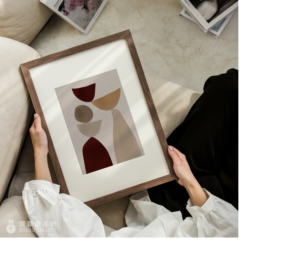 菠蘿選畫所 黑胡桃實木畫框 A3尺寸 - 五入組(包含內襯卡