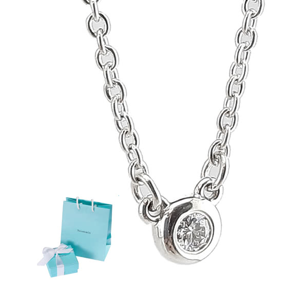 Tiffany&Co. 蒂芙尼 明亮切割圓形鑽石墜飾925純