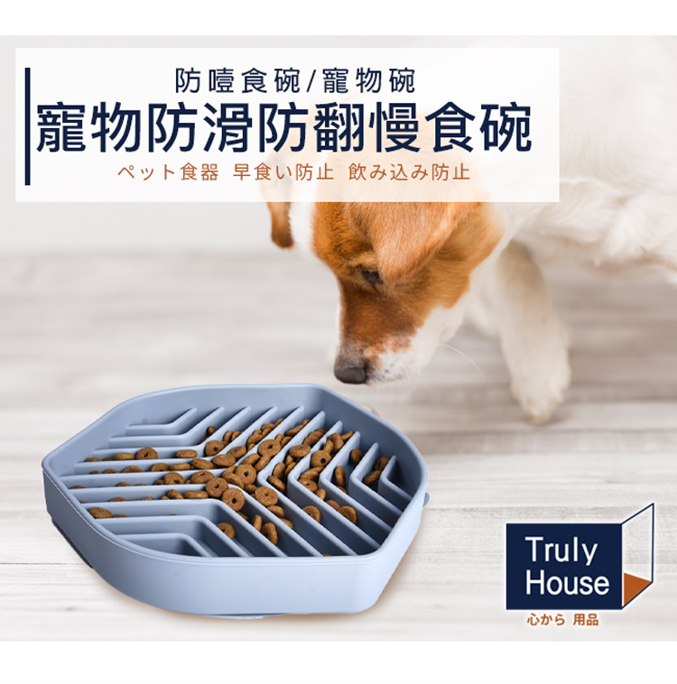 Truly House 寵物頂級矽膠慢食碗 加大款 防打翻設