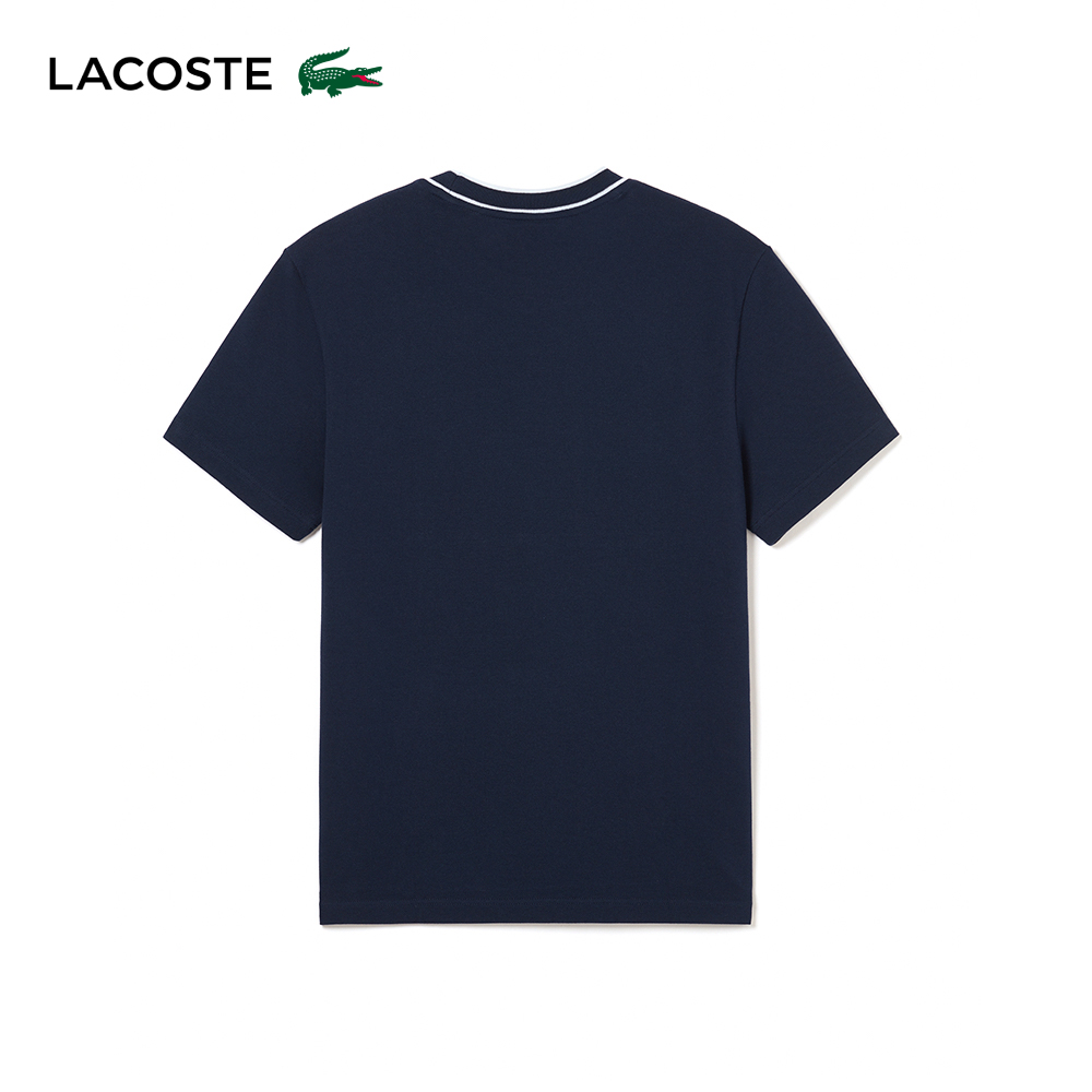 LACOSTE 男裝-撞色領圍短袖T恤(海軍藍)優惠推薦