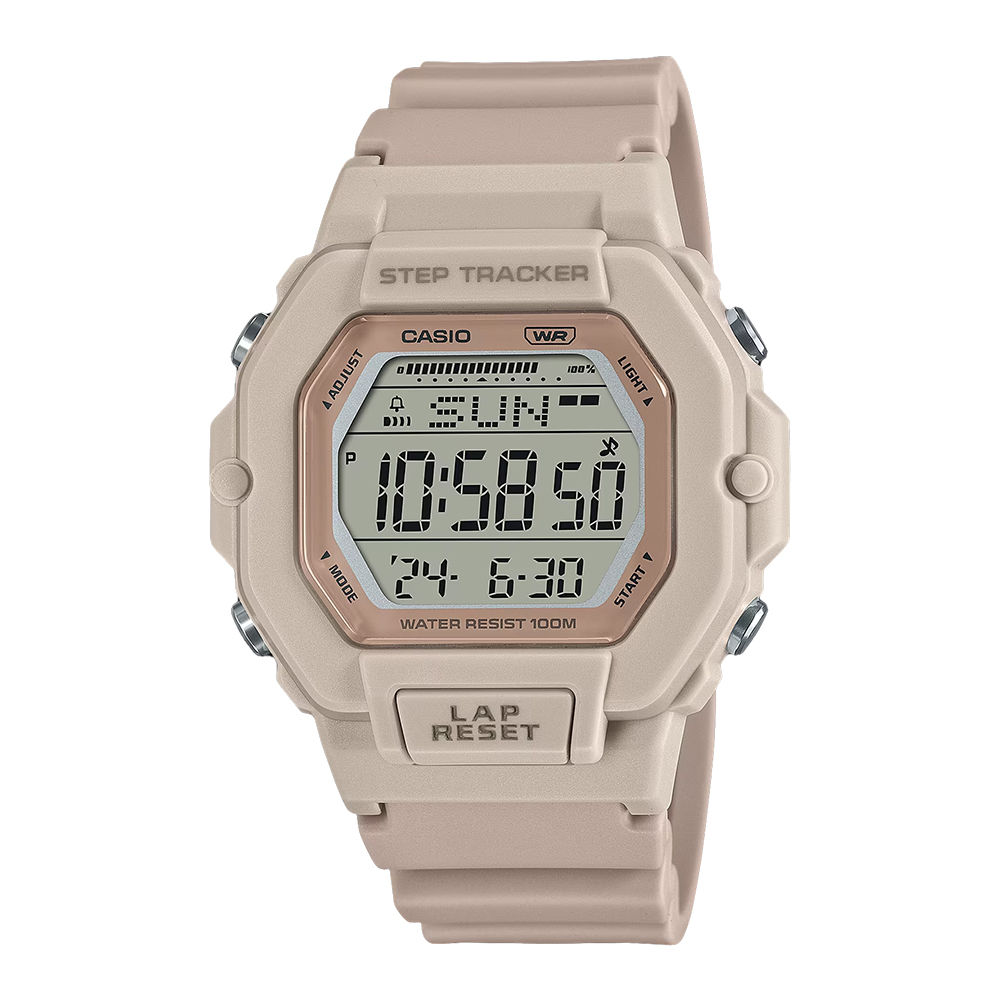 CASIO 卡西歐 電子女錶 計步 200組記憶 膠質錶帶 