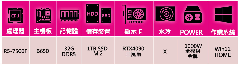 微星平台 R5六核 Geforce RTX4090 WiN1