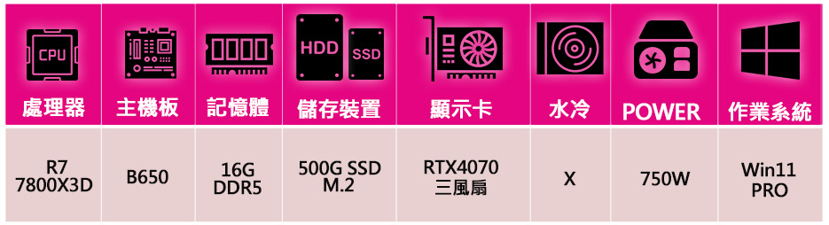 微星平台 R7八核 Geforce RTX4070 3X W