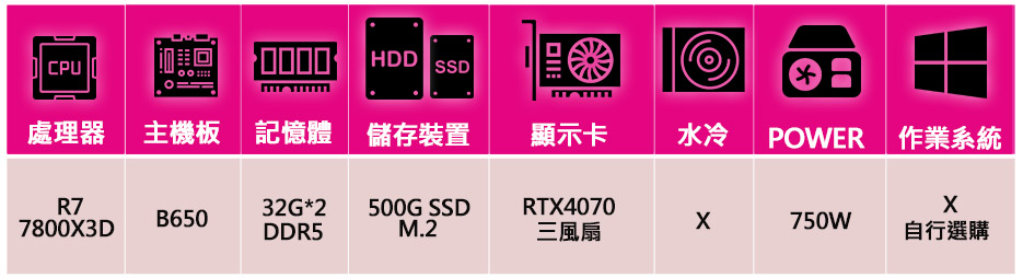 微星平台 R7八核 Geforce RTX4070 3X {