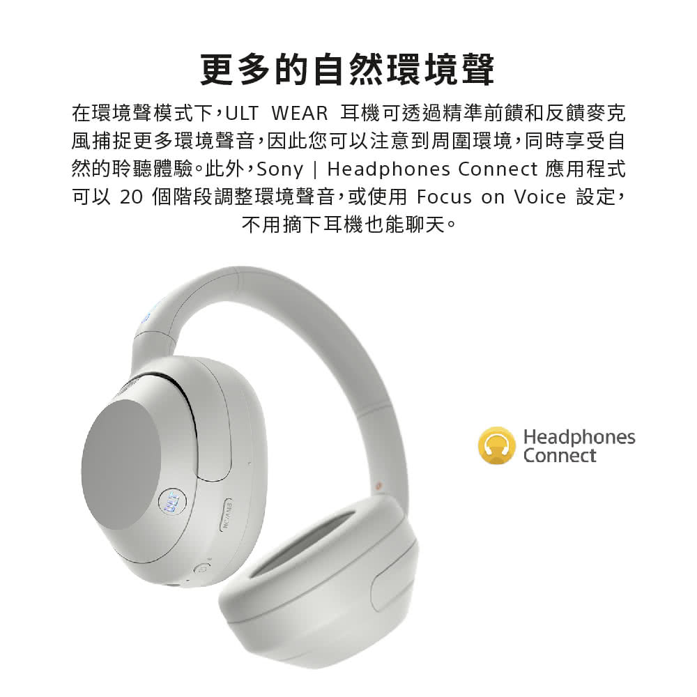 然的聆聽體驗。此外,Sony  Headphones Connect 應用程式