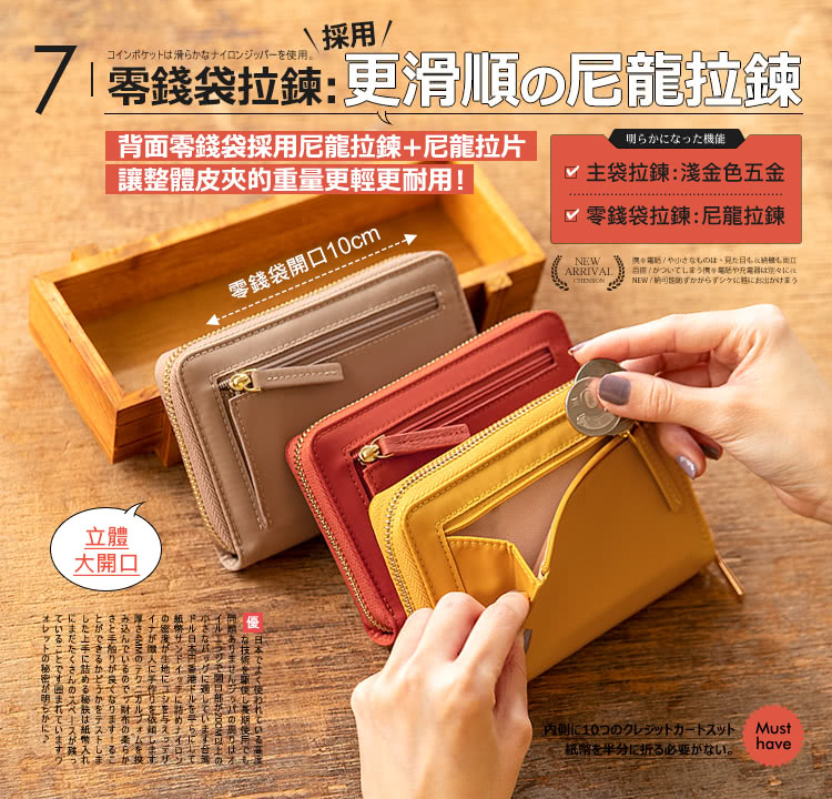背面零錢袋採用尼龍拉鍊尼龍拉片
