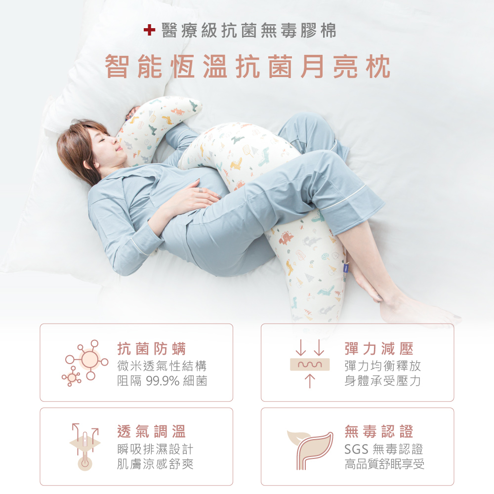 Gennies 奇妮 舒眠超值寢具二件組-沉穩灰(恐龍樂園月