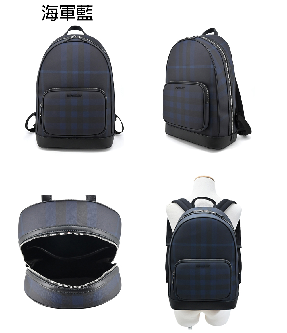 BURBERRY 巴寶莉 Rocco經典格紋拼皮革後背包(任