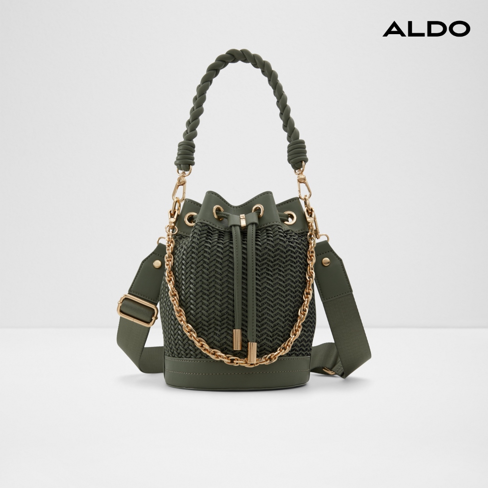 ALDO AUEN-微甜質感編織束口水桶包-女包(綠色)品牌
