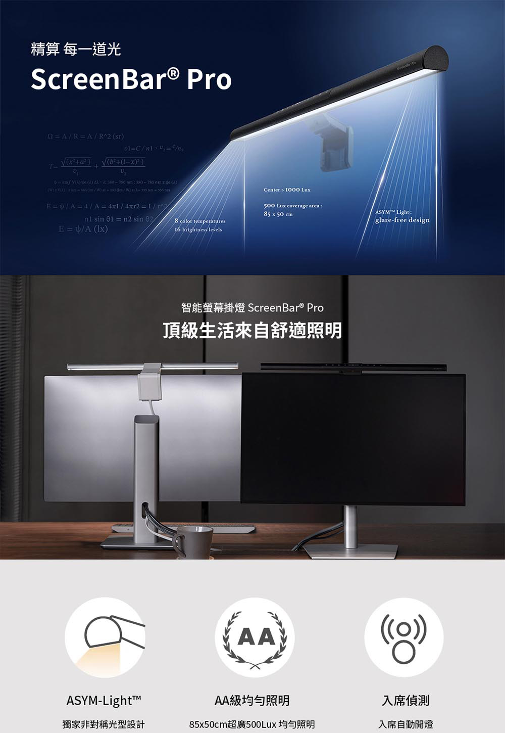 智能螢幕掛燈 ScreenBar Pro