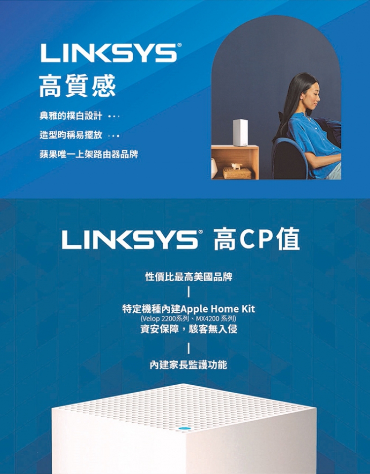 Velop 雙頻 MX5502 Mesh Wifi 網狀路由