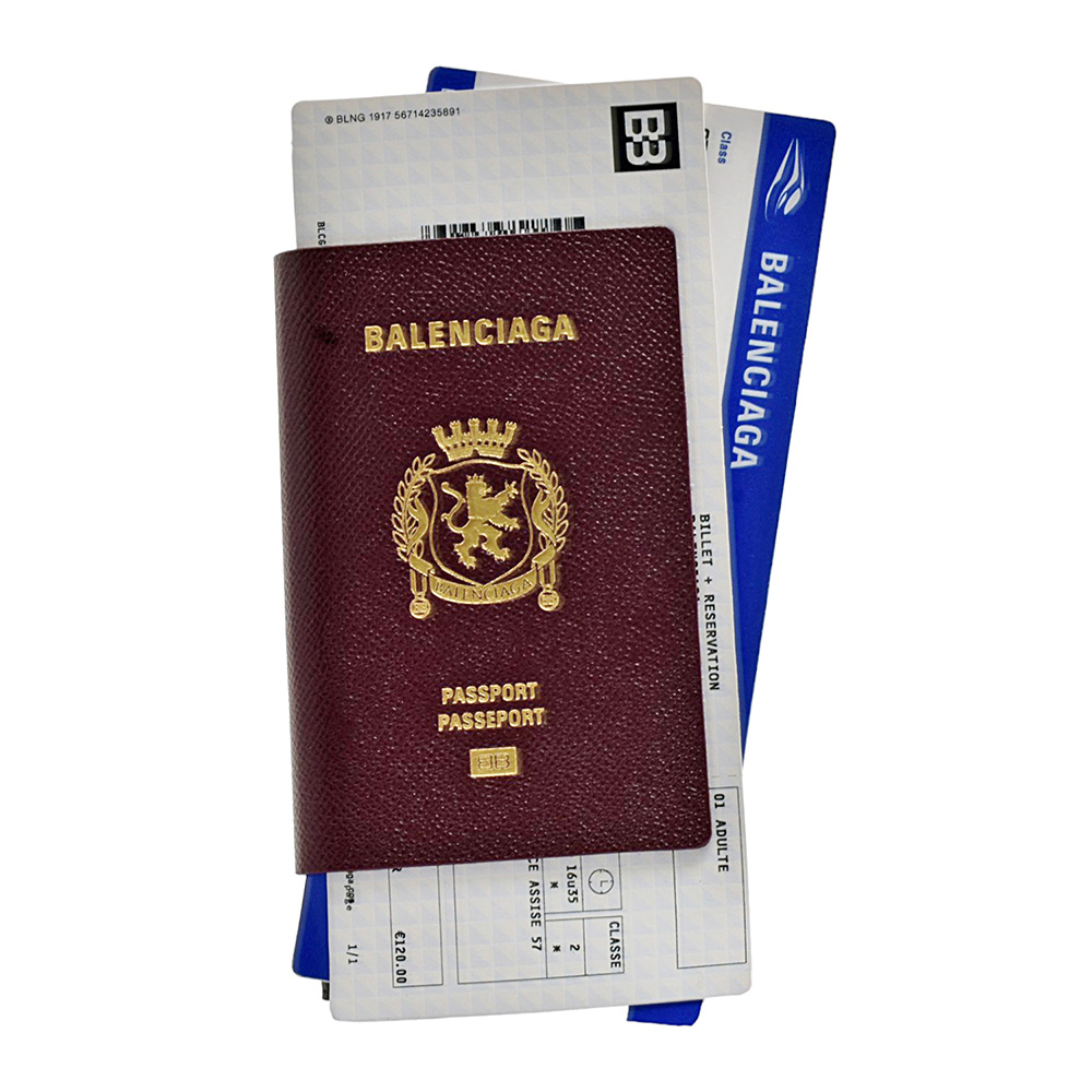 Balenciaga 巴黎世家 限量護照夾機票造型小牛皮對折
