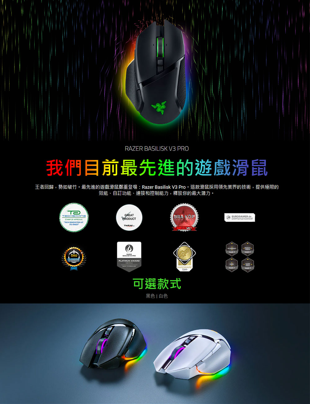 Razer 雷蛇 Basilisk V3 Pro White