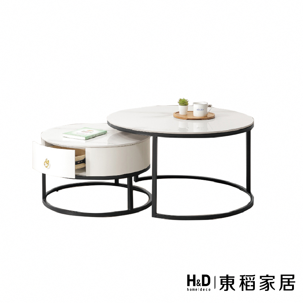 H&D 東稻家居 岩板圓几組(TKHT-07103)優惠推薦