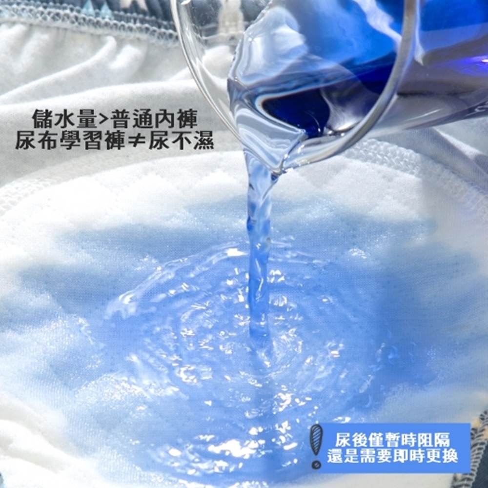 儲水量普通內褲 尿布學習褲尿不濕 尿後僅暫時阻隔 還是需要即時更換 