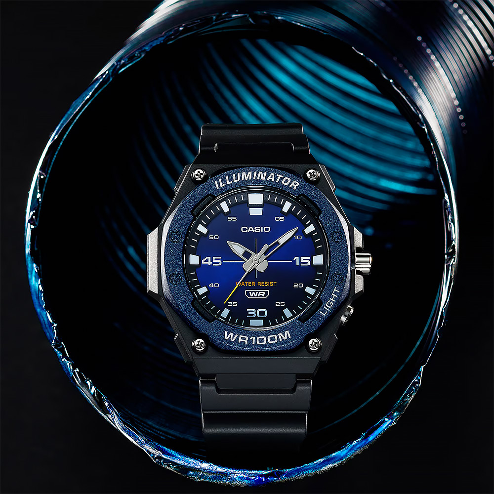 CASIO 卡西歐 學生錶 運動風大三針手錶-藍(MW-62
