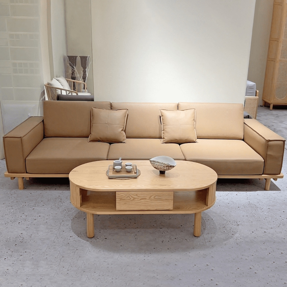 橙家居·家具 /預購/侘寂系列實木直排軟包沙發 SSX-W1