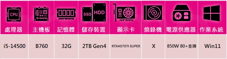 華碩平台 i5十四核RTX 4070 TI SUPER Wi