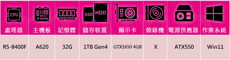 華碩平台 R5六核GeForce GTX 1650 Win1