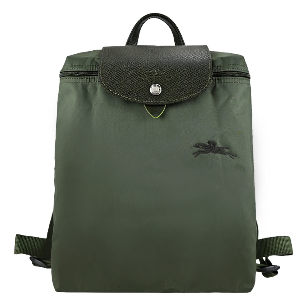 LONGCHAMP LE PLIAGE GREEN系列刺繡再