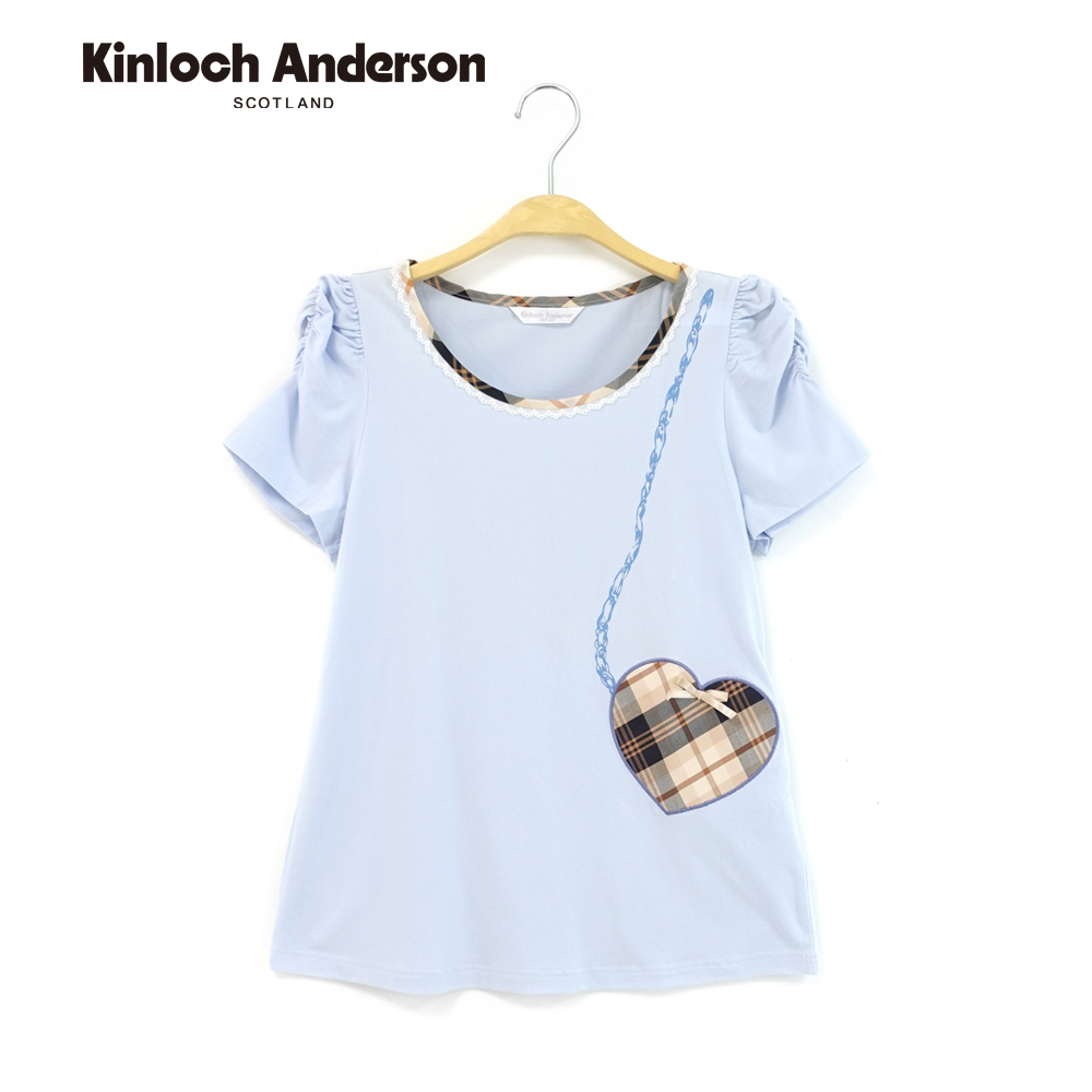 Kinloch Anderson 俏麗格紋愛心小包短袖上衣 