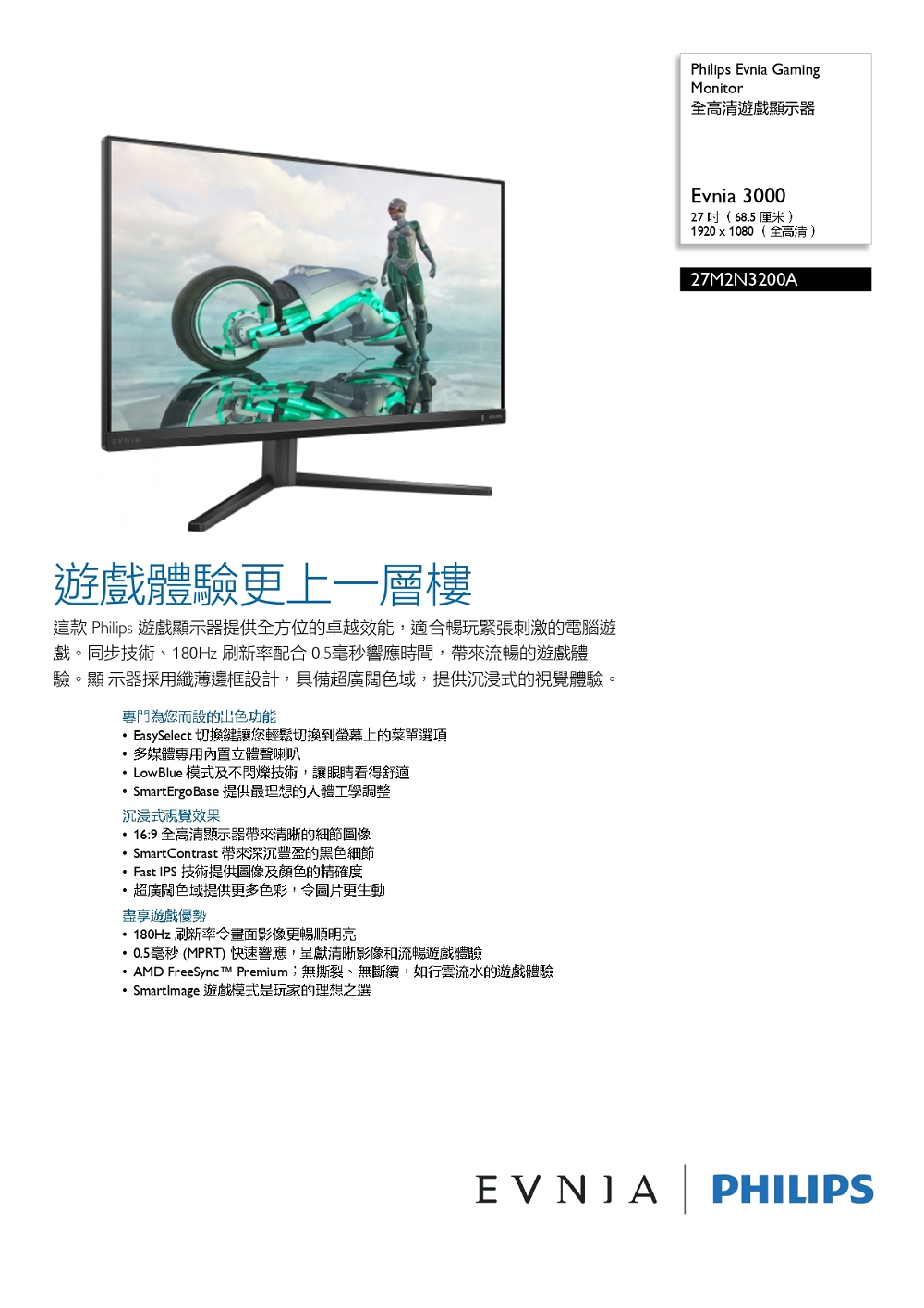 Philips 飛利浦 27M2N3200A 27型 IPS