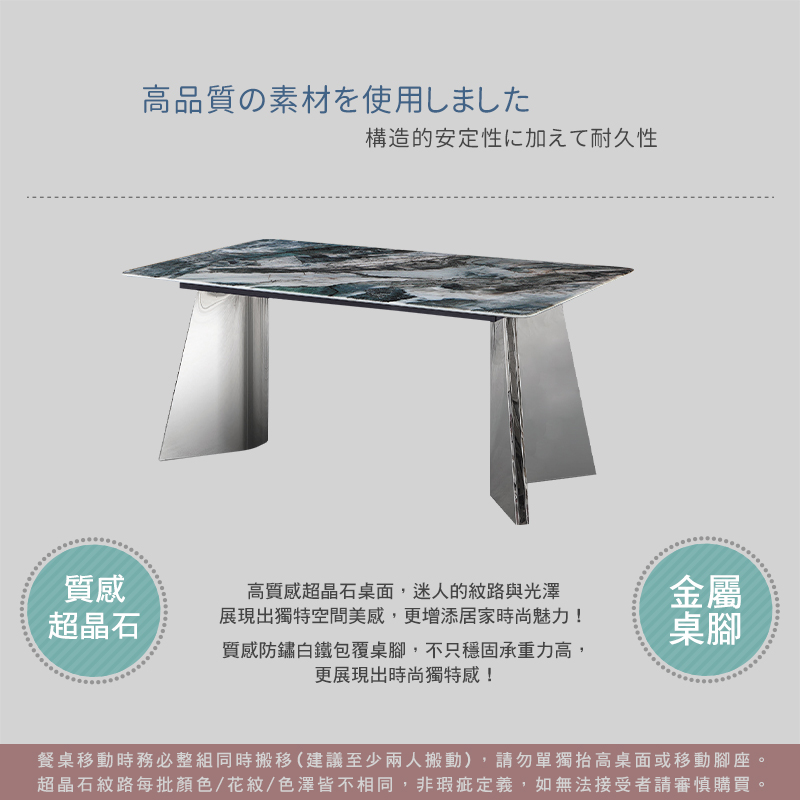 BODEN 卡伊5.3尺工業風超晶石面造型餐桌折扣推薦
